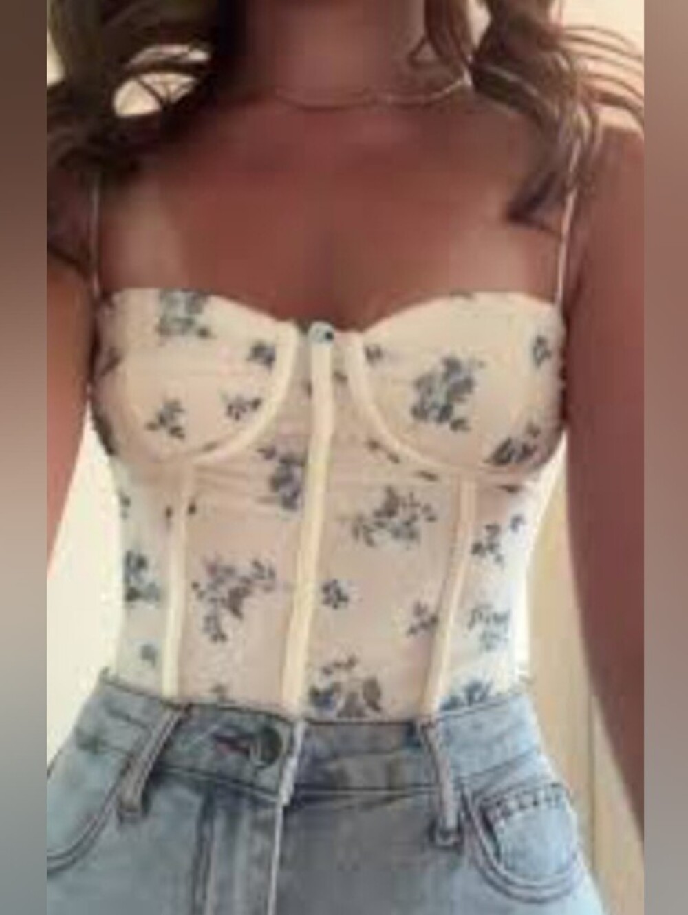 Pretty Garbage Blue Corset Top Size S